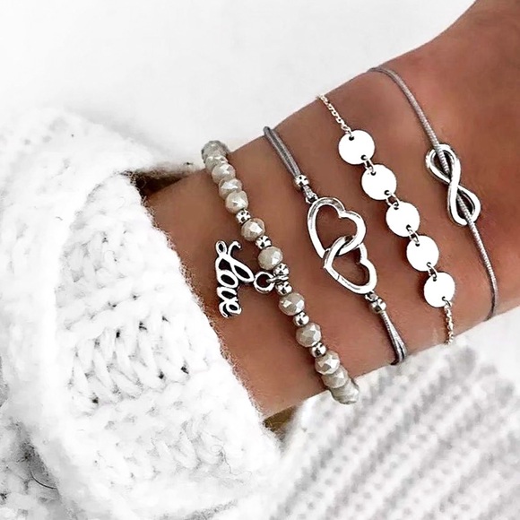 GlitzBlitz Jewelry - 2/$20!  4 Curated Infinite Love Layered Bracelets